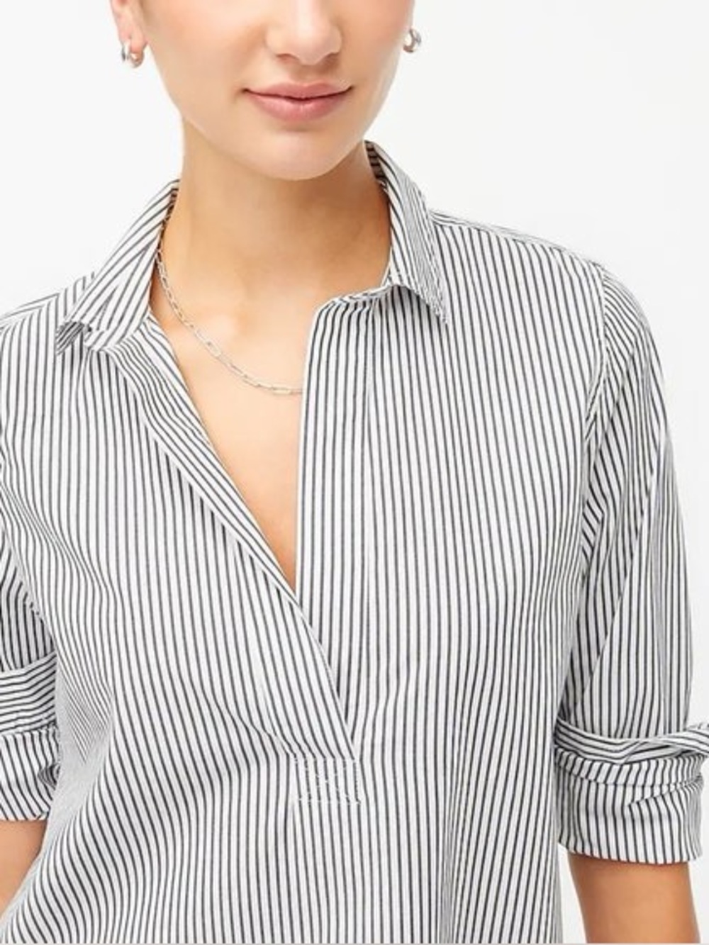 J. Crew Black & White poplin Shirt medium